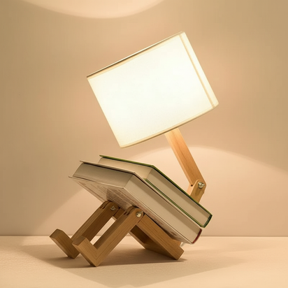 Lampada Robot GLOWBOT™ – Design in Legno con Personalità